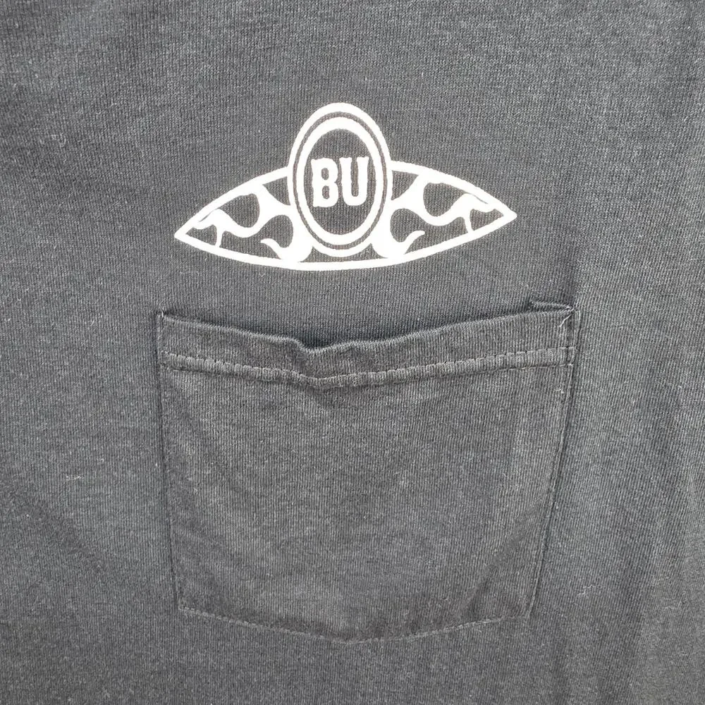 Bottoms Up Bar & Grill Pocket T-Shirt Men's XL Black Manchester Ohio Graphic Tee